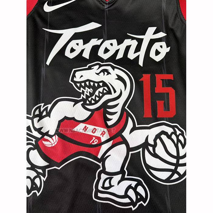 Camiseta Toronto Raptors Vince Carter NO 15 Ciudad 2025-26 Negro